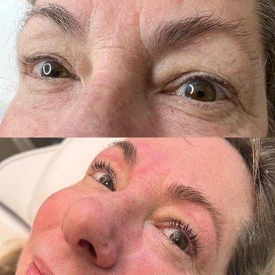 Before and after lash lift and tint $105