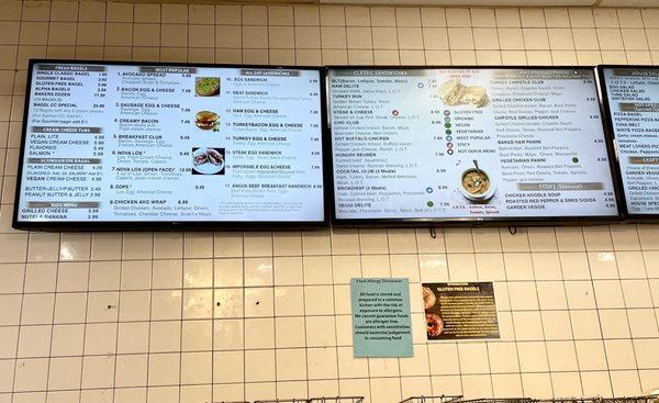 Menu sign board display (April 2023) - zoom in to see details and prices.