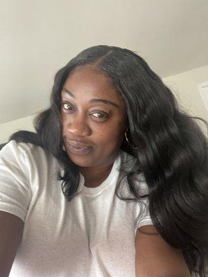 3 pks of virgin remy hair installed by Dede at African queen