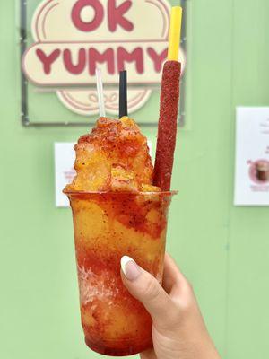 MANGOLOCO- mango shaved ice with chamoy and tajin