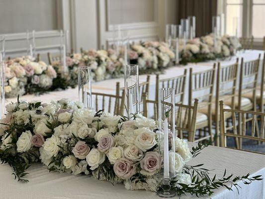 Floral Rose Garland for Long Table