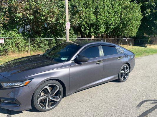 2019 Honda Accord tinted visor and sides.