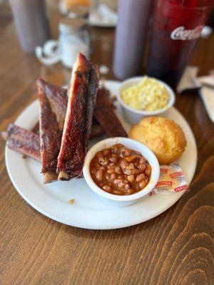 Ribs and Brisket Platter with Potato salad and Beans