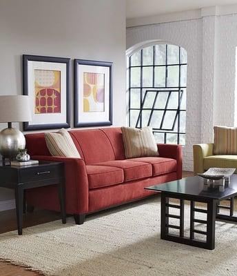 Schneidermans Furniture Transitional Red Sofa PLYMN