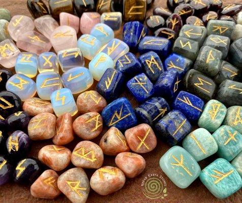 Gemstone Elder Futhark Runestones.