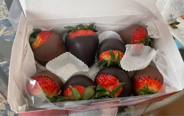 Valentine's Day milk and dark chocolate covered strawberries