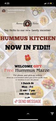 Saw their promo for a free Hummus Mazze * with purchase