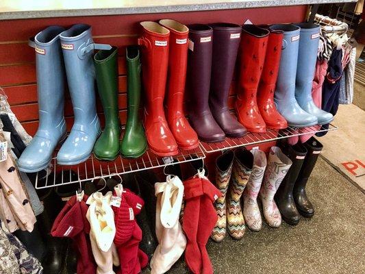 Rain boots section filled w/ Hunters