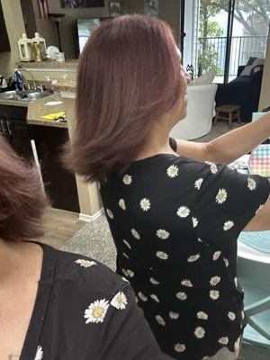 After hair color and blow out and styling. I am so happy !!!