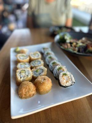 Fried tempura and California Roll