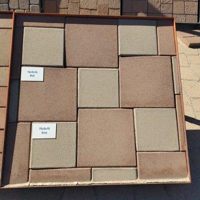 Many stepping stones are available in different surfaces, smooth, brickface, cobble face, cobble stone.