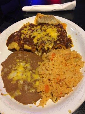 Tamales with rice & beans