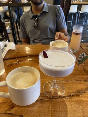 Lavender Lady, mimosa, & two lattes