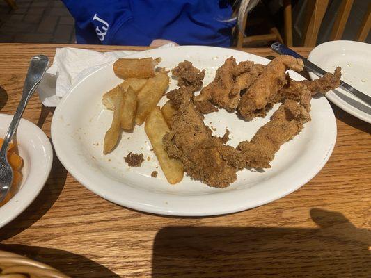 Chicken strips unedible.