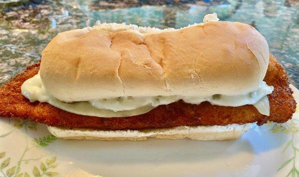 Great tasting Cod sandwich