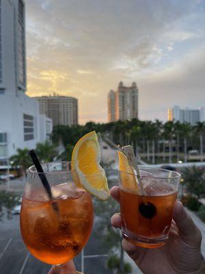 Rooftop drinks.