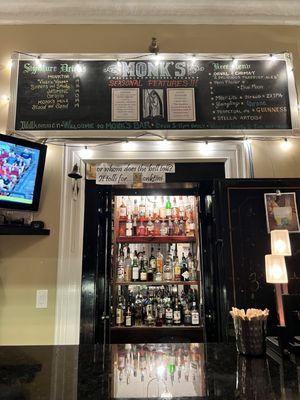 vault cabinet behind bar