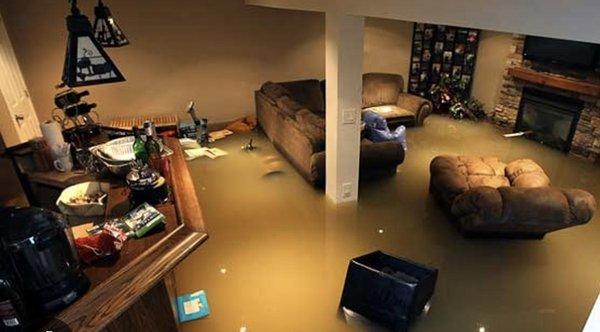 Flooded property.