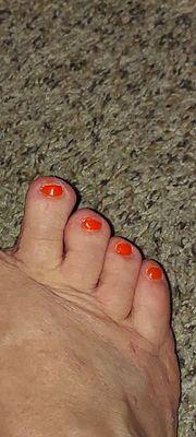 More paint on the top of my toes they also don't look nice and fresh polished