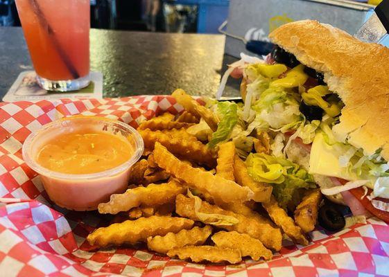 The very tasty  Italian Grinder w/ Fries  This sandwich is so good it was my cheat day choice