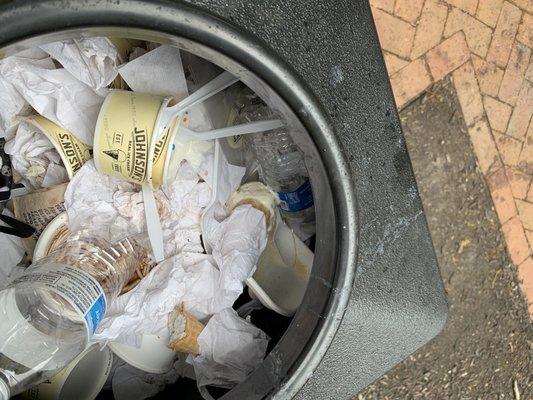 My ice cream in the trash