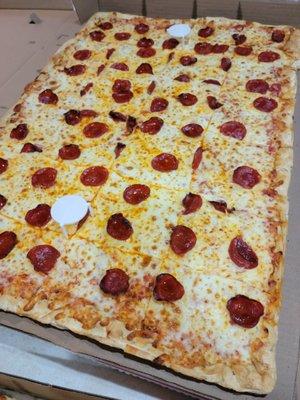 24 cut extra pepperoni and extra cheese