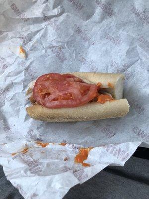 This wawa on nebraska and bearss does not know how to make sandwhiches..... fyi wawa, the tomato on top makes the bun soggy! Common sense