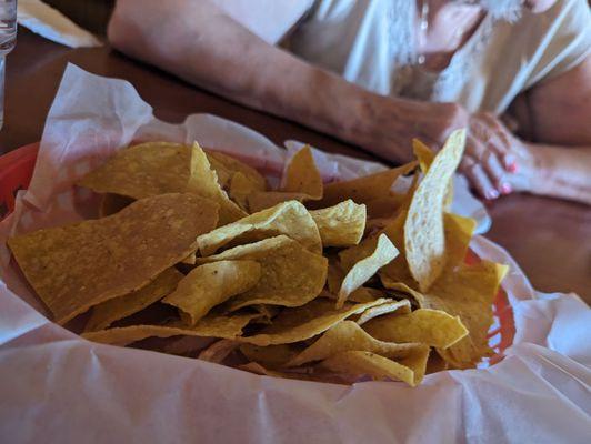 Complimentary chips and salsa