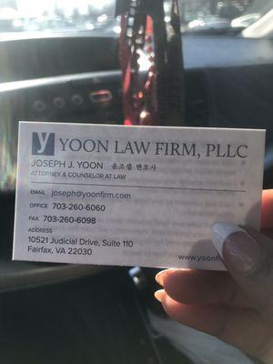 His business card!