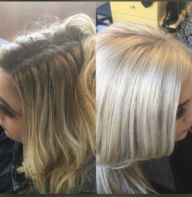 Before & After Bleach & Tone!