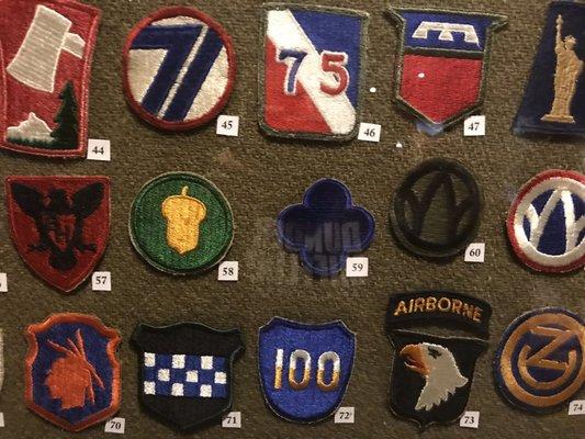 Badges worn on the uniforms of soldiers.