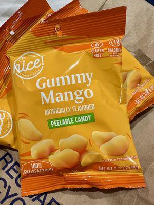 Delicious!! Gummy mango peel candy