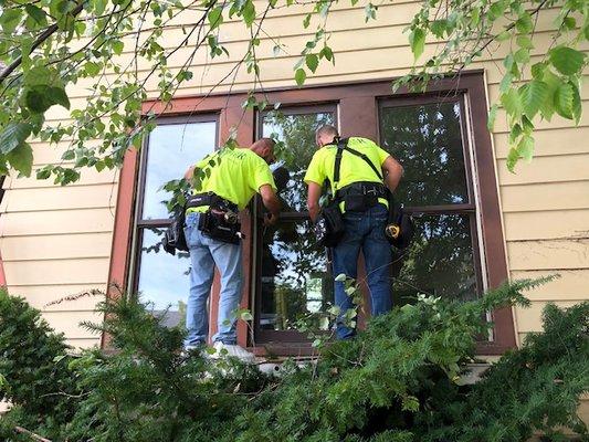 Out with the old 50-yr-old non-functional aluminum windows.