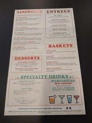 Menu back