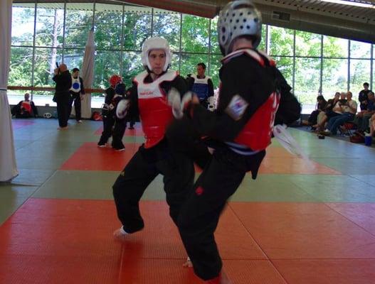 Sparring at the Black Belt pre test