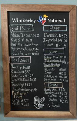 Menu & Pricing