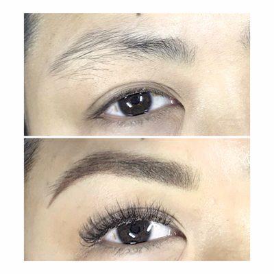 Volume Lashes + Ombré Brows immediately after.