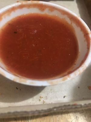 Watery marinara sauce.