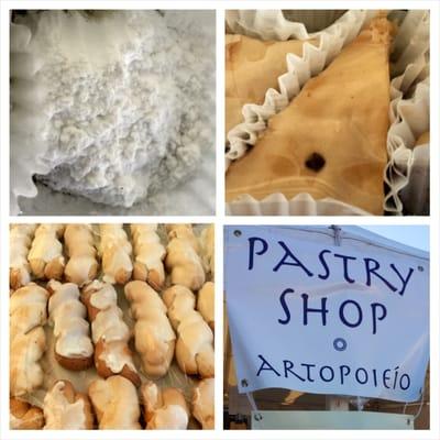 Pastry shop with baklava and other Greek treats