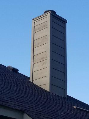 Chimney with new siding