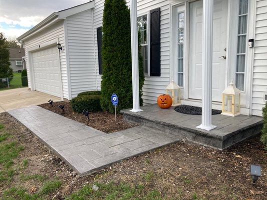 Stoop and walkway - stamped concrete