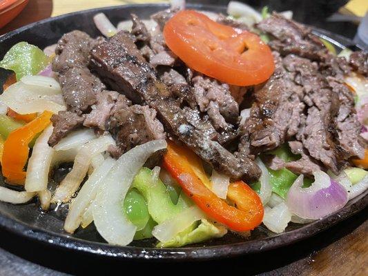 Steak Fajitas! The steak was great and the veggies were so fresh. Truly one of the best steak fajitas I ever had.