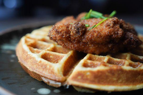 Belgian Waffle with fired chicken