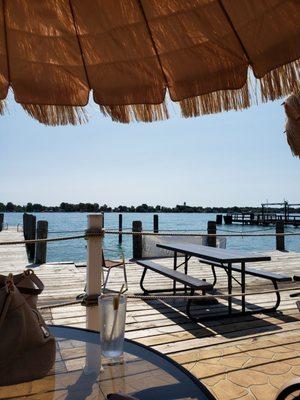 Dining al fresco (outside seating on their deck)