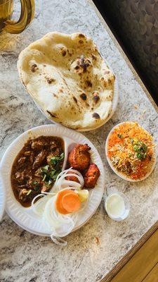 Mutton Biryani (Pakistani style) Hot Hot naan