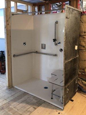 ADA compliant shower installed during a remodel