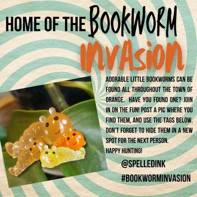 image of our Bookworm Invasion Scavenger Hunt Flyer.