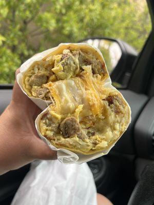 Sausage and Egg Burrito Breakfast