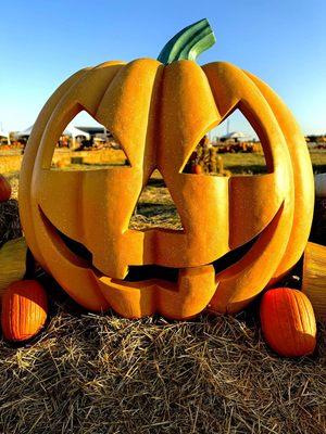 Giant Jack-o-Lantern photo op.