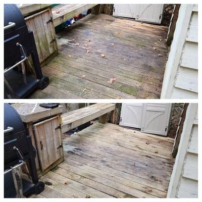 Deck wash before and after